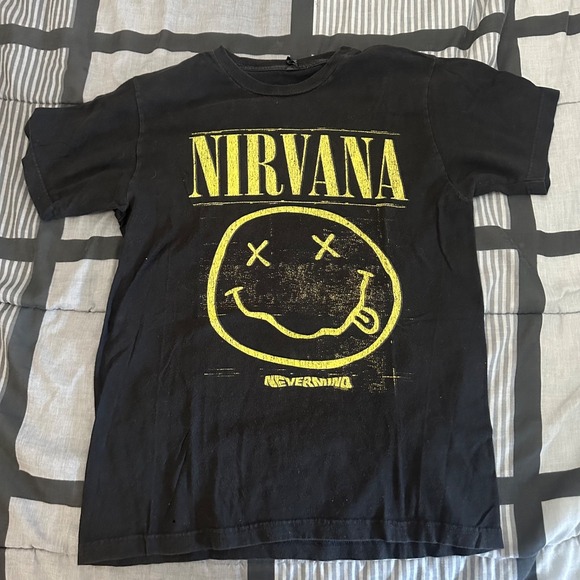 NIRVANA Other - Nirvana Nevermind Smile Classic Grunge Black Vintage T-Shirt Size Medium
